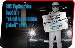 BBC TopGear’dan OneCar’a “Yılın Araç Kiralama Şirketi" ödülü